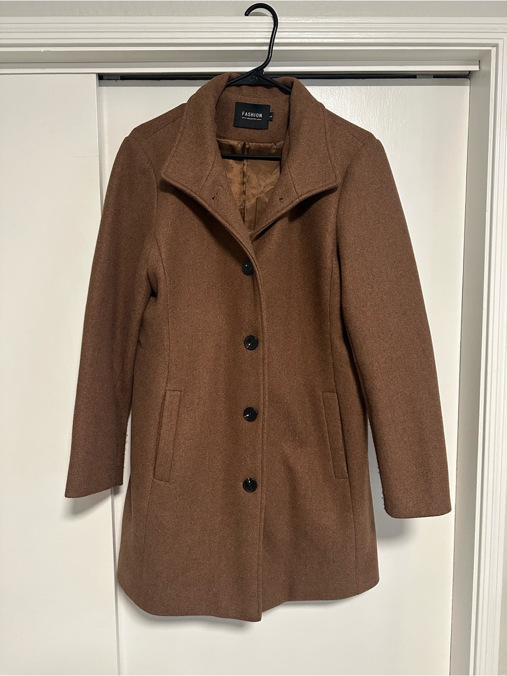 Brown Single-Breasted Pea Coat